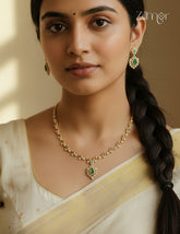 Antique AD Stone Necklace Earring Set (color option)-SN1012162